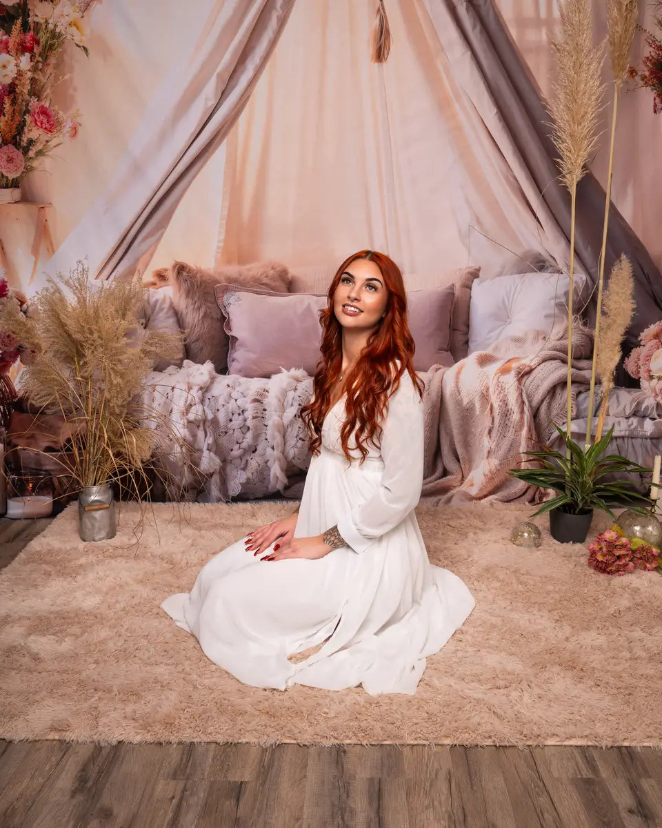 Fondo de sofá de flores boho diseñado por Emetselch