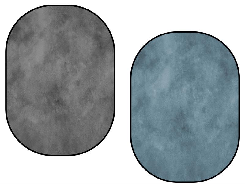 Kate Abstract Smoke Blue /Dark Gray Collapsible Backdrop Photography 5X6.5ft(1.5x2m)