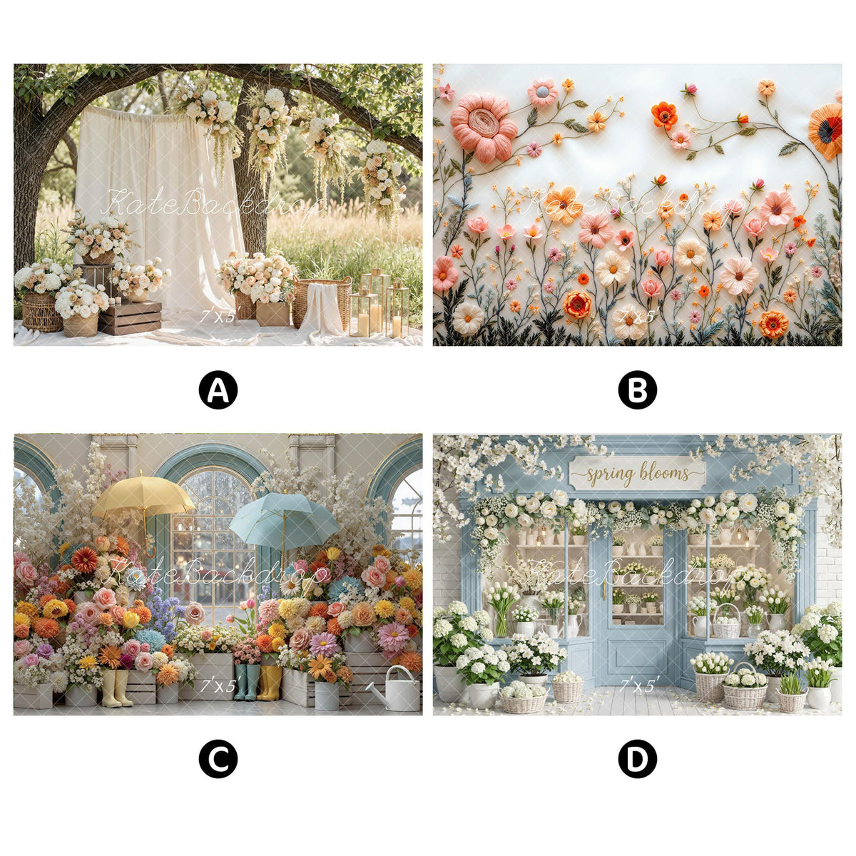 Kate Spring Combination Printed Backdrops for Photography( 4 Backdrops