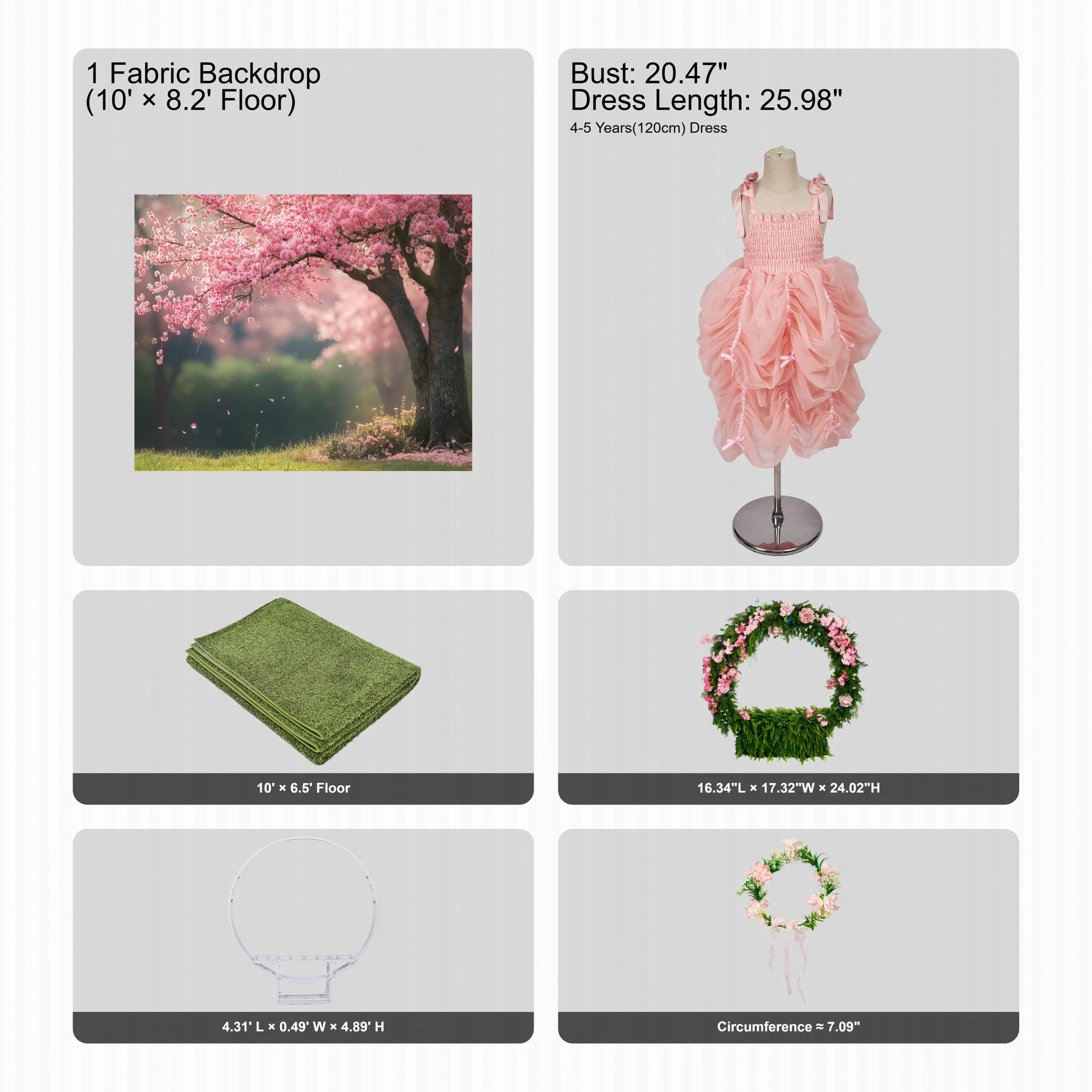 Kate Spring Garden Flowers Cherry Blossom Photo Kit Photography Backdrops&Props Themed Bundle