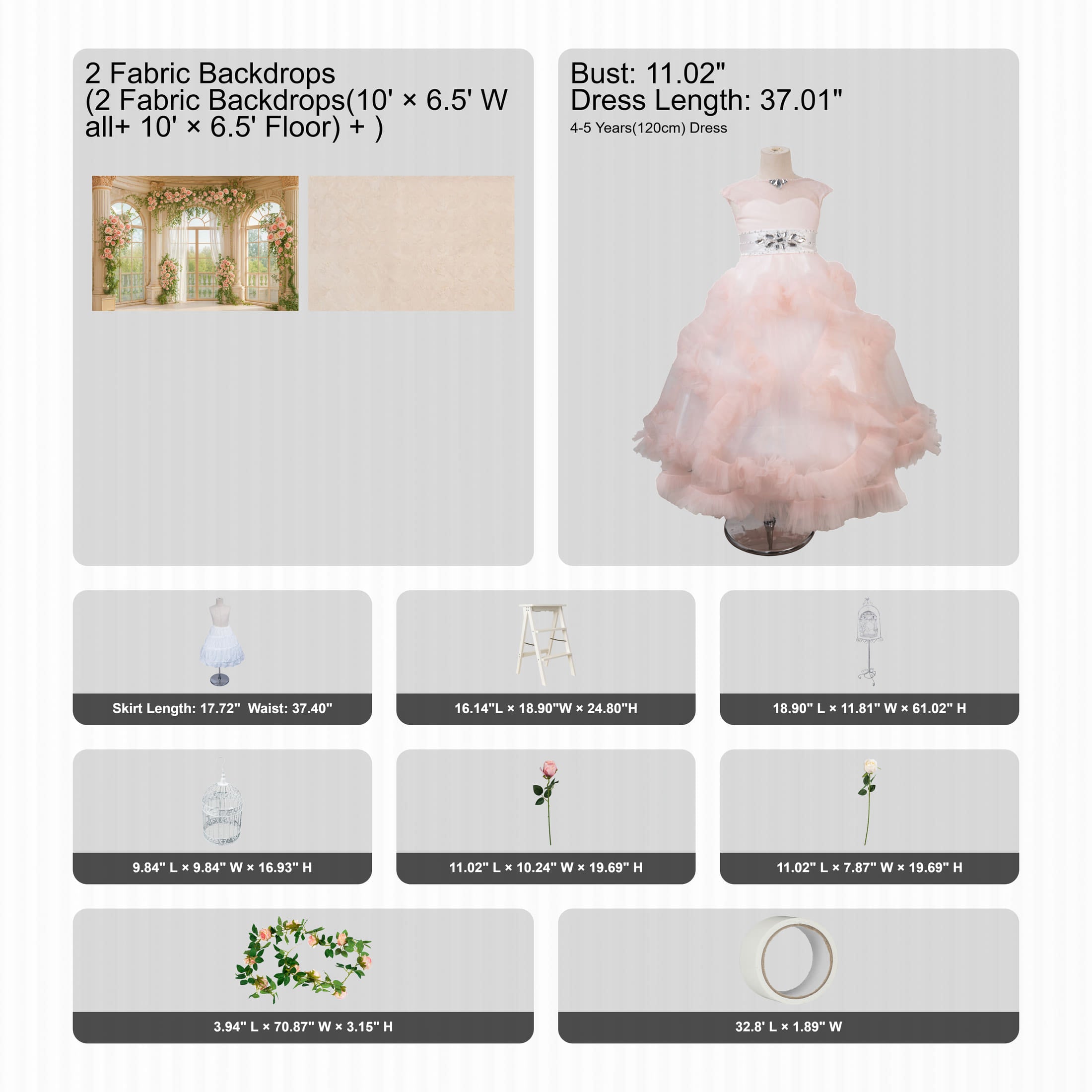 (Pre-sale 15days)Kate Mother's Day Floral Arch Photo Kit Photography Backdrops&Props Themed Bundle(US ONLY)