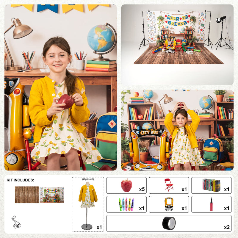 Kate Back-to-School Red Chair Photo Kit Photography Backdrops&Props Themed Bundle(US ONLY)