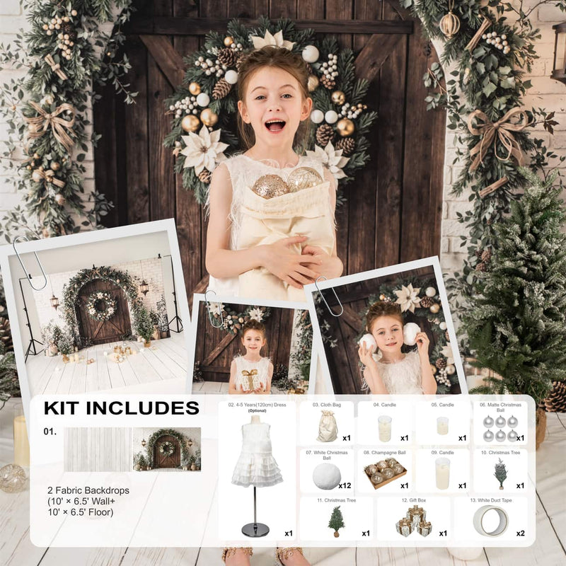 Kate Christmas Arch Garland Candles Photo Kit Photography Backdrops&Props Themed Bundle(US ONLY)