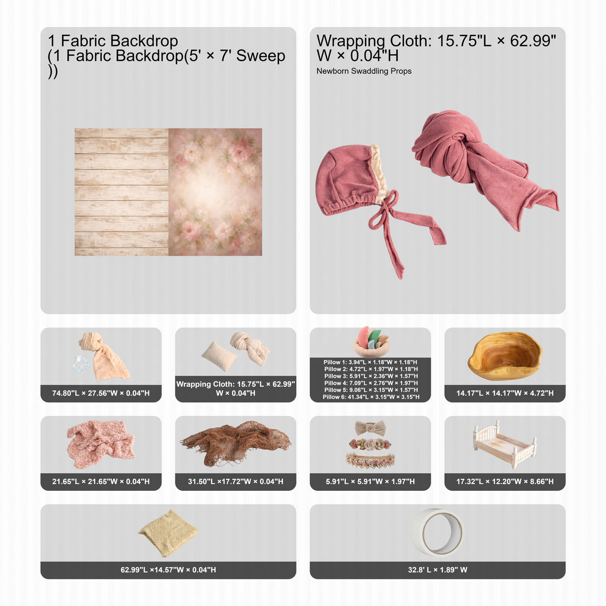 Kate Newborn Dough Bowl Photo Kit Photography Backdrops&Props Themed Bundle(US ONLY)