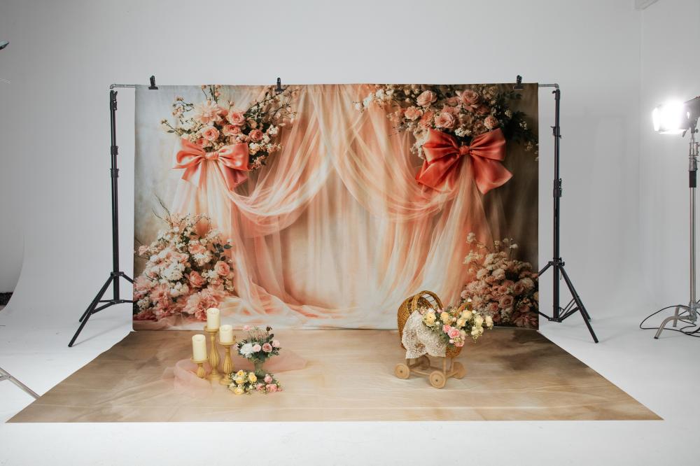 (Pre-sale 15days)Kate Mother's Day Floral Bow Photo Kit Photography Backdrops&Props Themed Bundle(US ONLY)