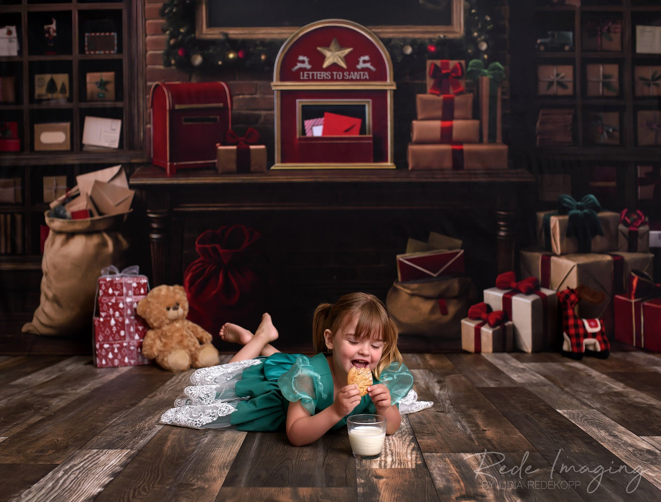 Kate Christmas MailRoom Gift Map Backdrop Designed by Mini MakeBelieve