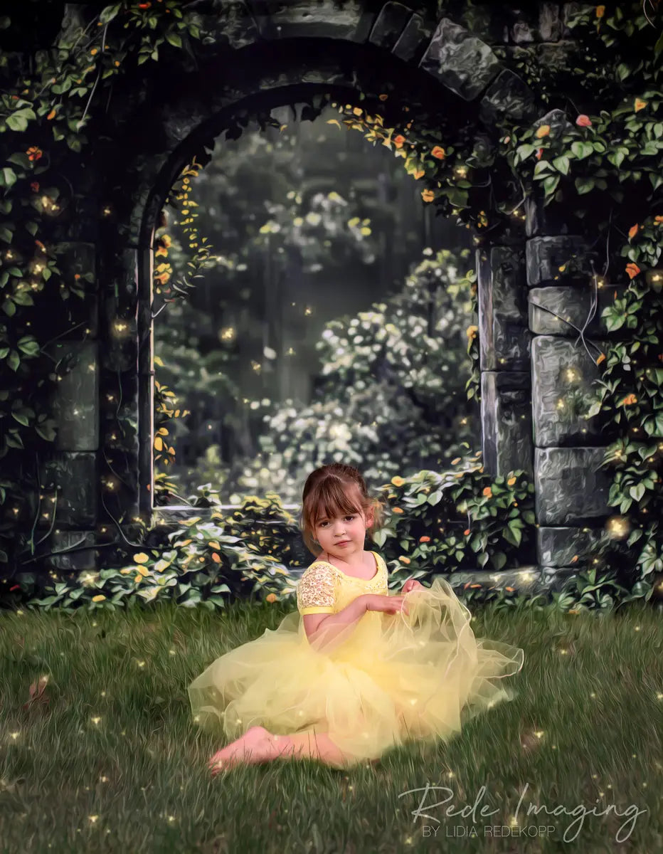 Kate Spring Green Brick Arch Backdrop Designed by Emetselch