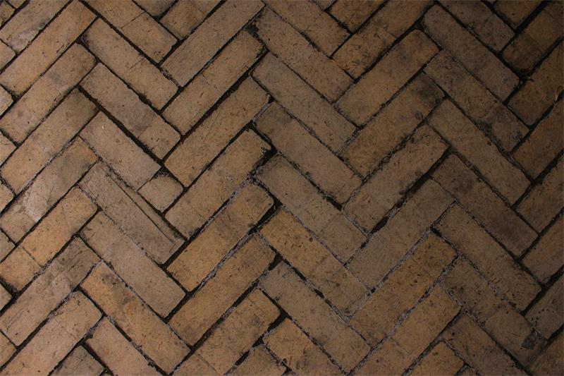 RTS Kate Brown Herringbone Brick Wall Rubber Floor Mat