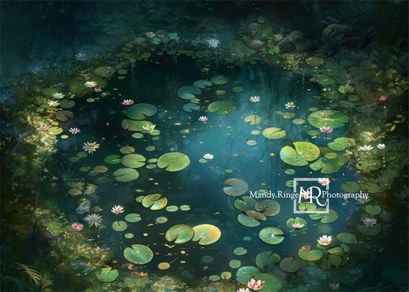 Kate Enchanted Fairy Forest Waterlily Rubber Floor Mat designed by Mandy Ringe Photography