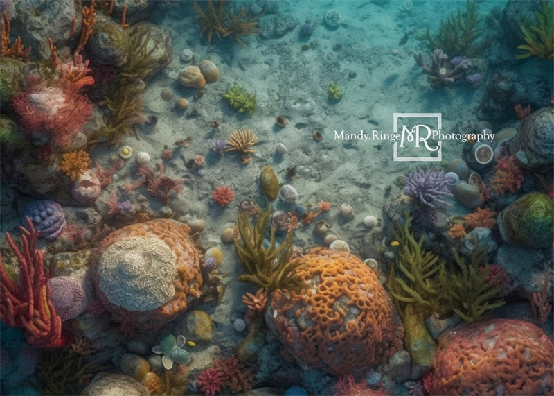 Kate Summer Underwater Ocean Scene Rubber Floor Mat designed by Mandy Ringe Photography