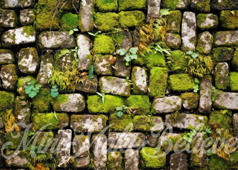Kate Green Moss Gray Cobblestone Rubber Floor Mat designed by Mini MakeBelieve