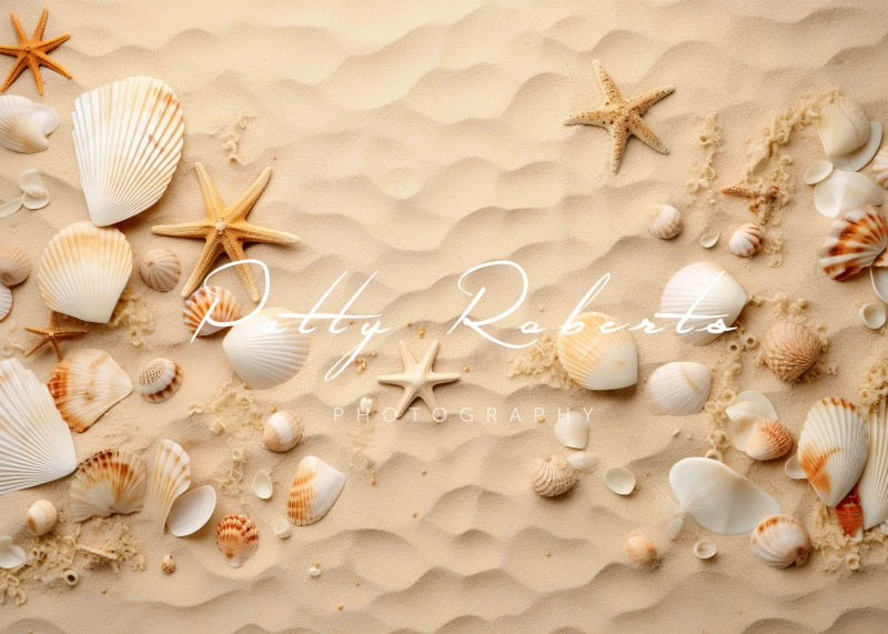 Kate Summer Sand and Seashells Rubber Floor Mat Designed By Patty Robert