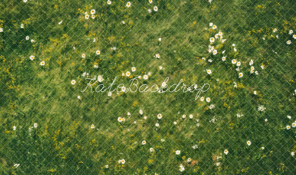 Kate Spring Green Flowers Grassland Rubber Floor Mat