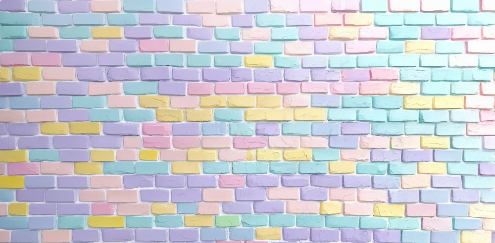 Pastel Bakstenen Muur Foto Achtergrond Designed by Mini MakeBelieve