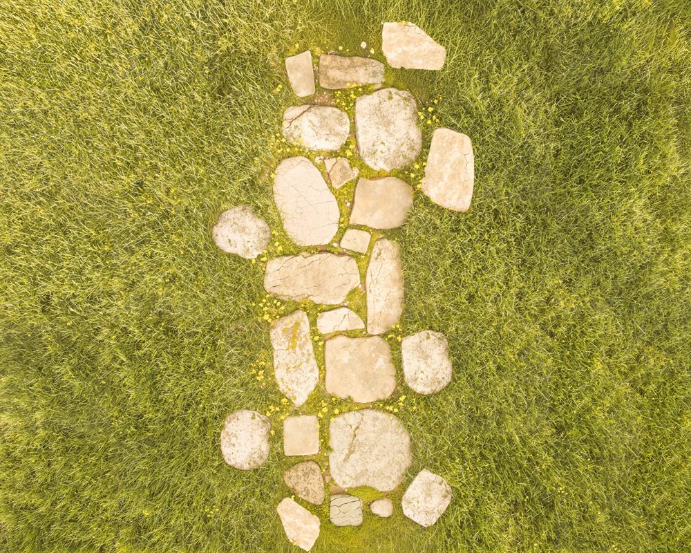 Kate Summer Stone Pathway in Grass Field Printed Backdrop Designed by Kate Image