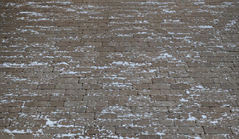 Kate Winter Dark Gray Snowy Brick Road Rubber Floor Mat