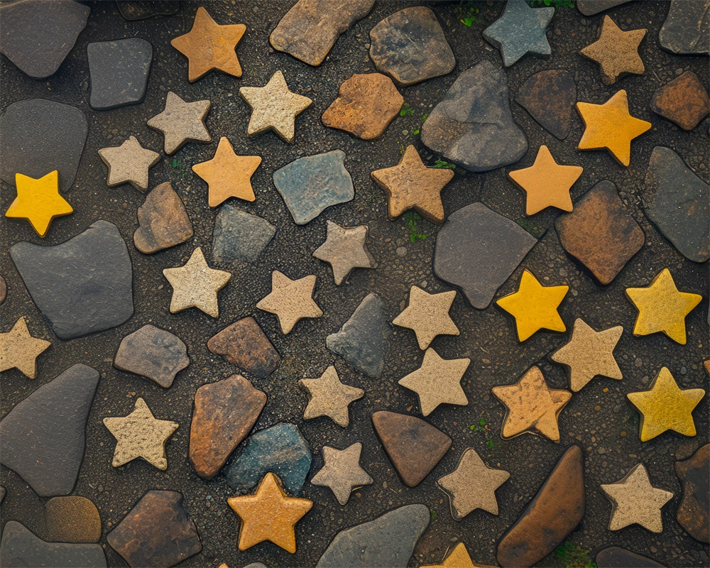 Star Stone Pattern Vloer Foto Achtergrond Designed by Mini MakeBelieve