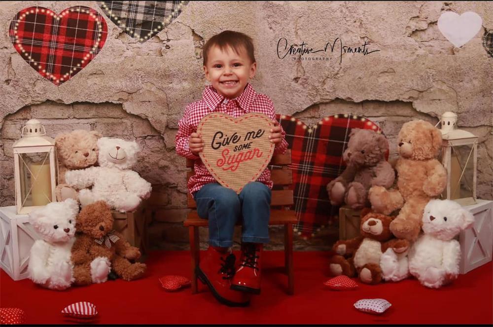 Kate Valentine's Day Brick Wall Backdrop Designed by Megan Leigh Photography