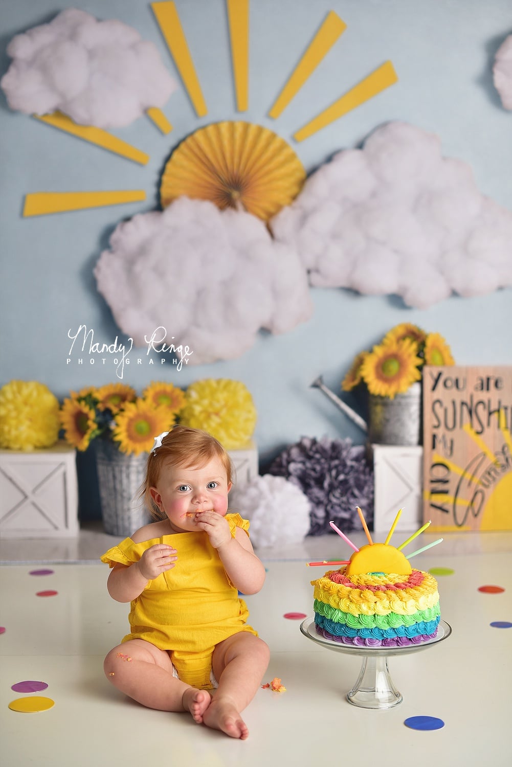Kate Sunflower Sunshine Children Backdrop Designed By Mandy Ringe Photography(only ship to Canada)