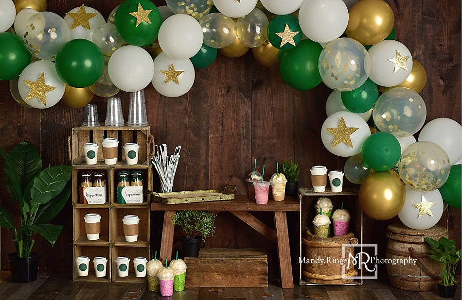Kate Coffee Shop Backdrop Designed by Mandy Ringe Photography (only ship to Canada)