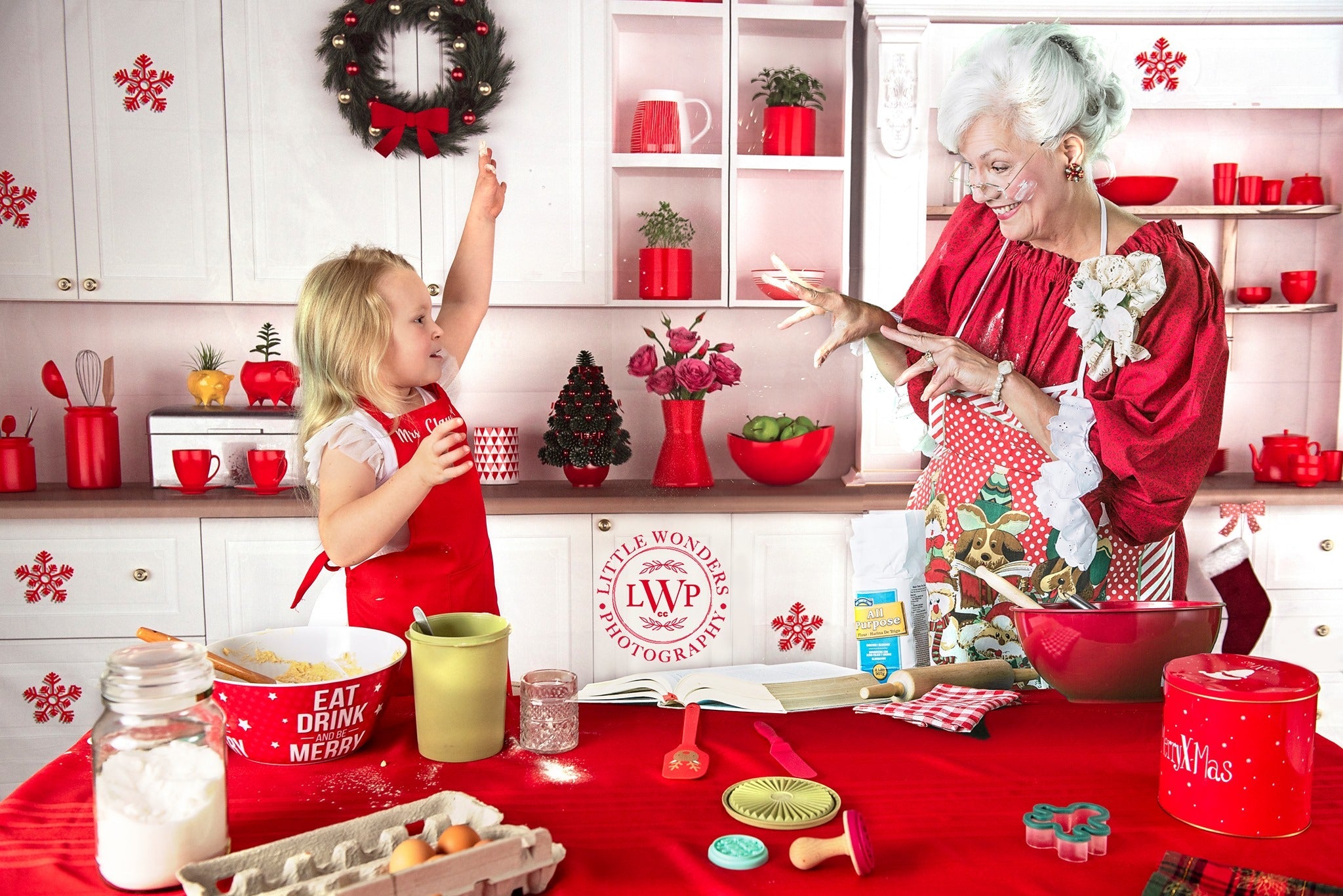RTS Kate White Christmas Kitchen Backdrop for Photography
