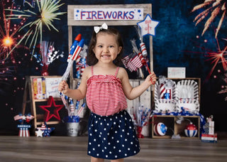 Kate 4th of July Firework Stand Printed Backdrop Designed by Mandy Ringe Photography