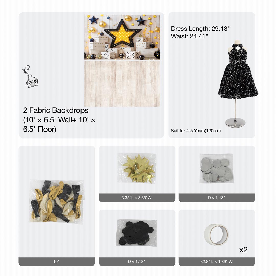 RTS Kate Cake Smash Birthday Star Sequins Photo Kit Photography Backdrops&Props Themed Bundle