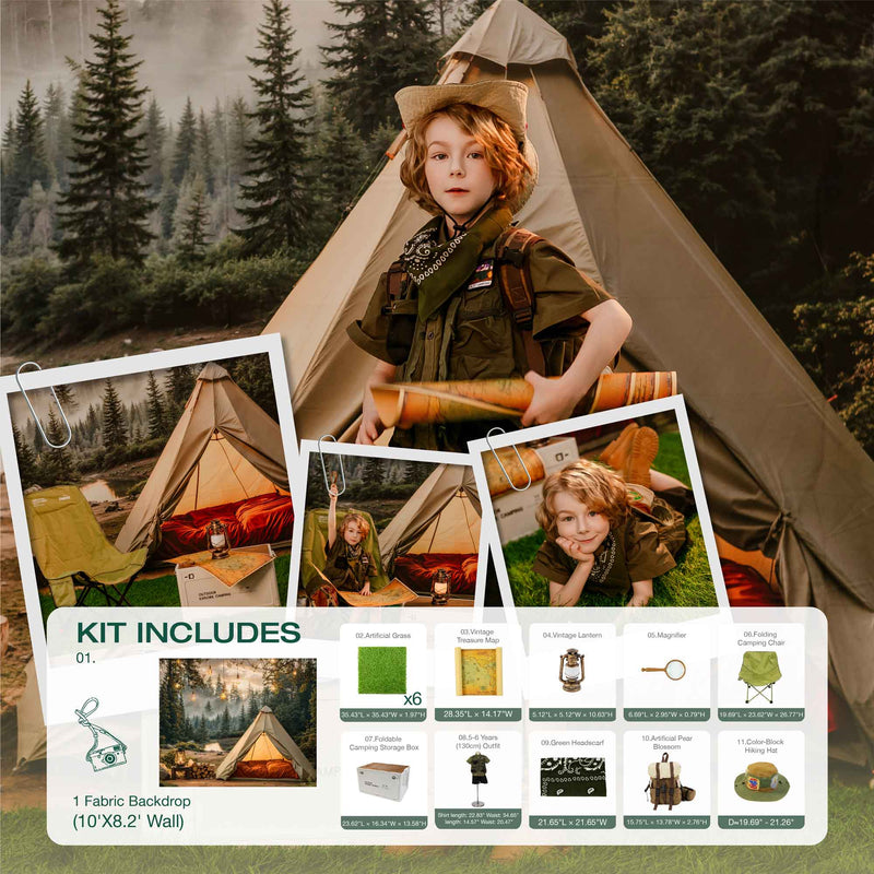 Kate Camping Adventure Photo Kit Photography Backdrops&Props Themed Bundle(US ONLY)