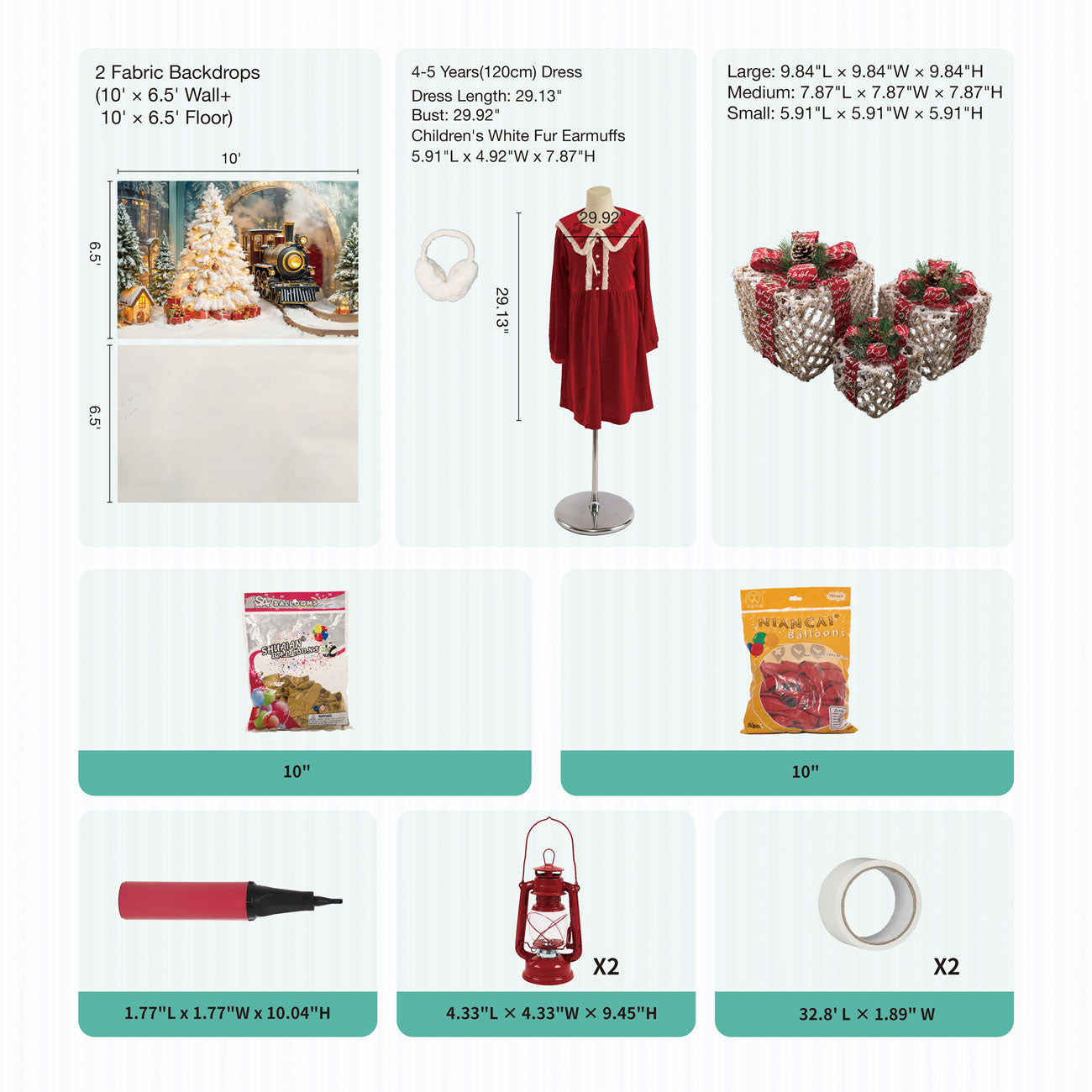 Kate Christmas Eve Train Photo Kit Photography Backdrops&Props Themed Bundle