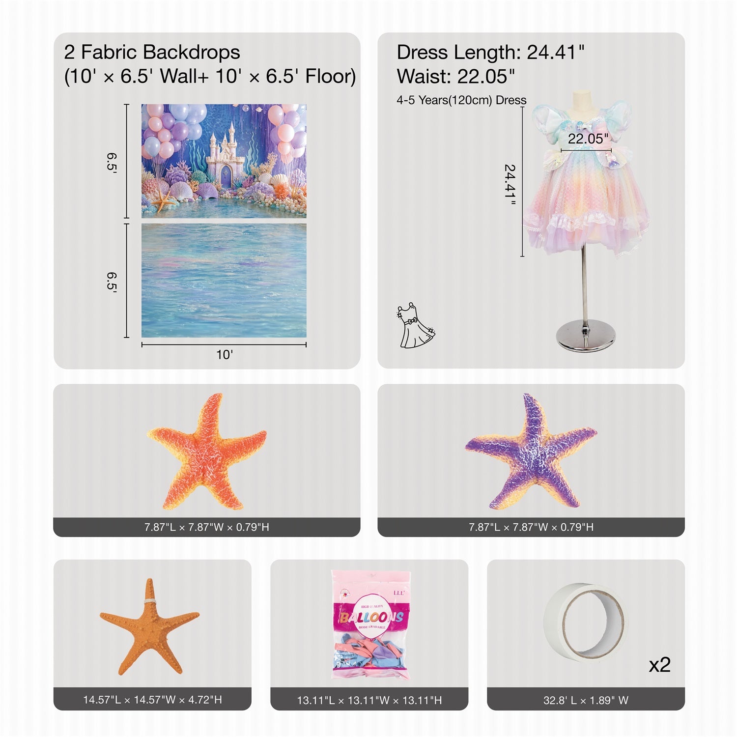 Kate Balloon Mermaid Photo Kit Photography Backdrops&Props Themed Bundle