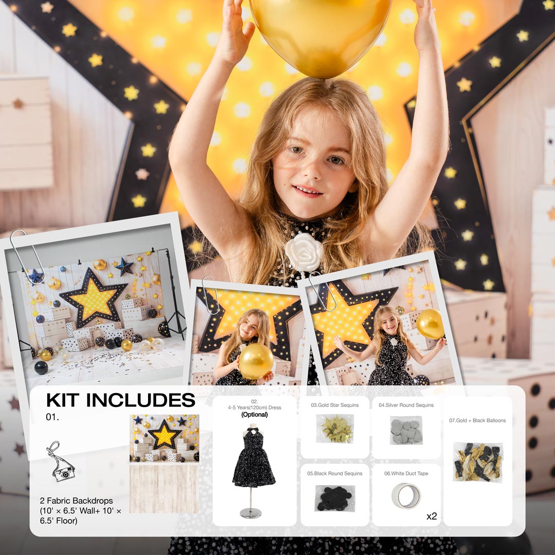 RTS Kate Cake Smash Birthday Star Sequins Photo Kit Photography Backdrops&Props Themed Bundle
