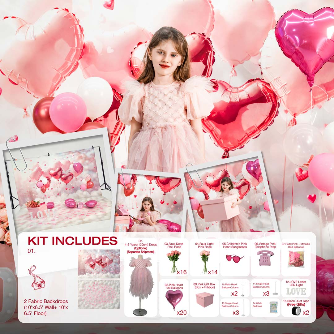 Kate Valentine's Day Balloons Photo Kit Photography Backdrops&Props Themed Bundle