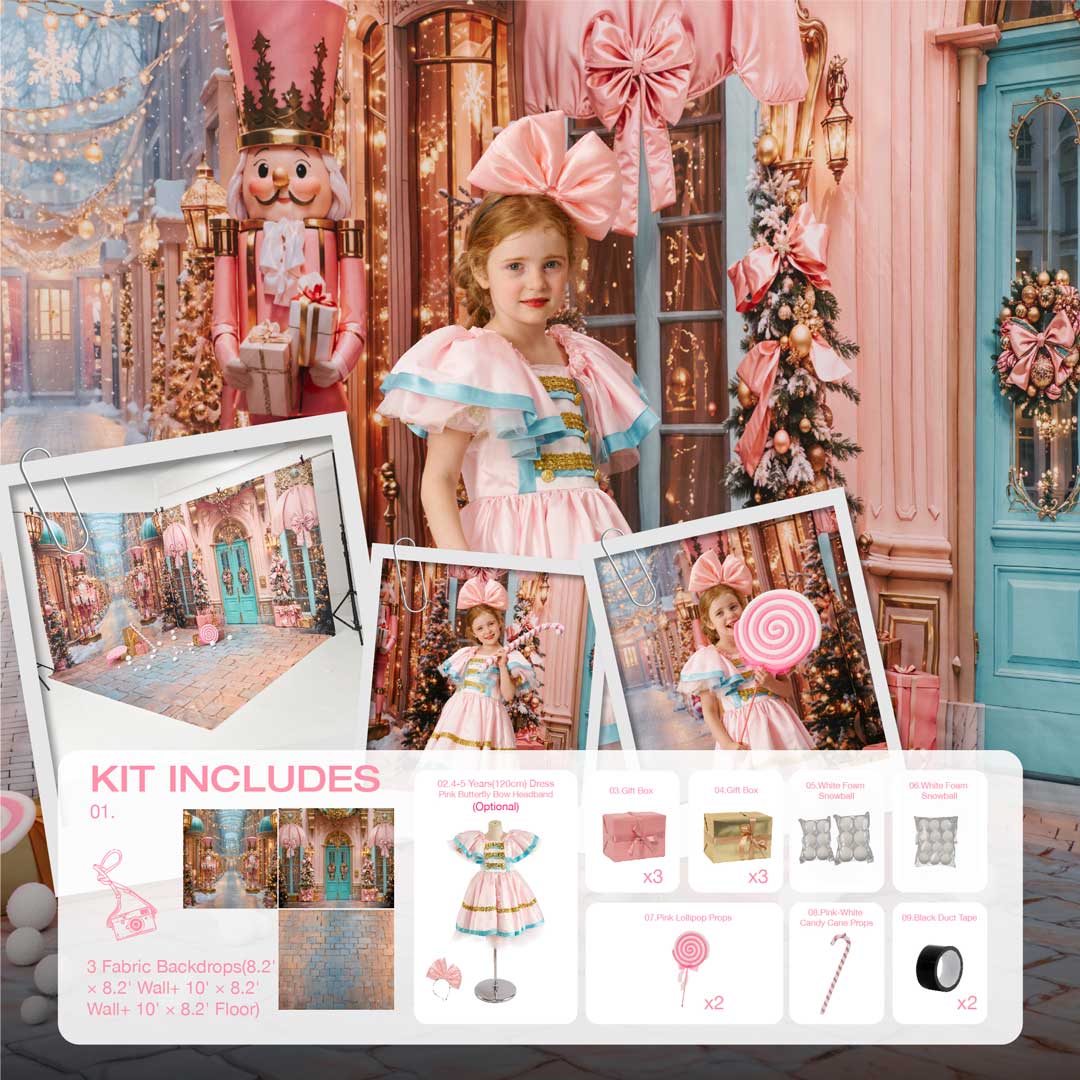 Kate Christmas Pink Candy Shop Room Set Photo Kit Photography Backdrops&Props Themed Bundle