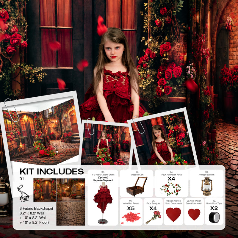 Kate Valentine's Day Outdoor Street Photo Kit Photography Backdrops&Props Themed Bundle