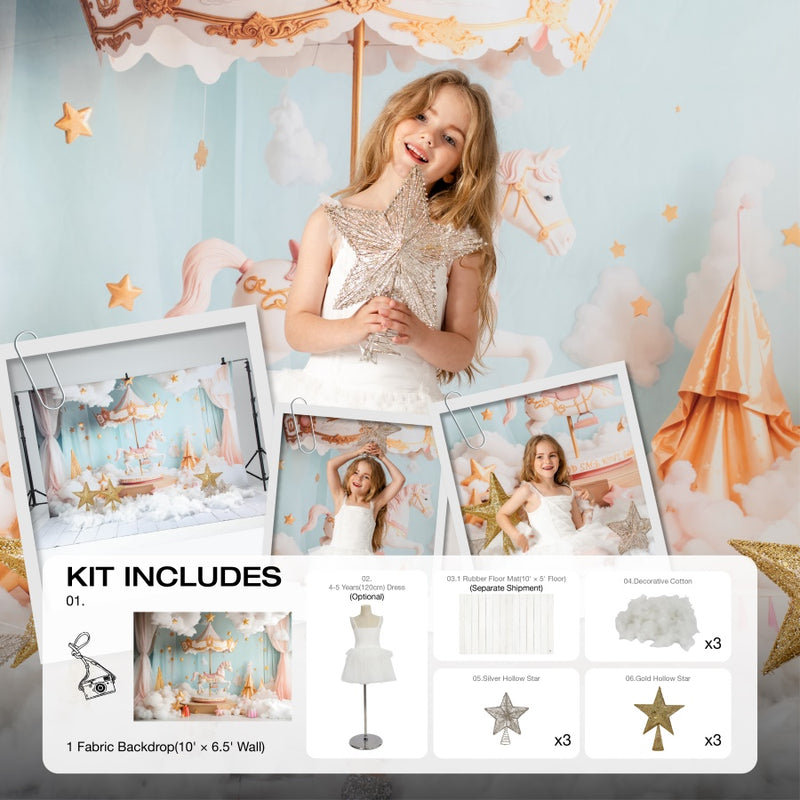 Kate Cake Smash Birthday Circus Photo Kit Photography Backdrops&Props Themed Bundle(US ONLY)