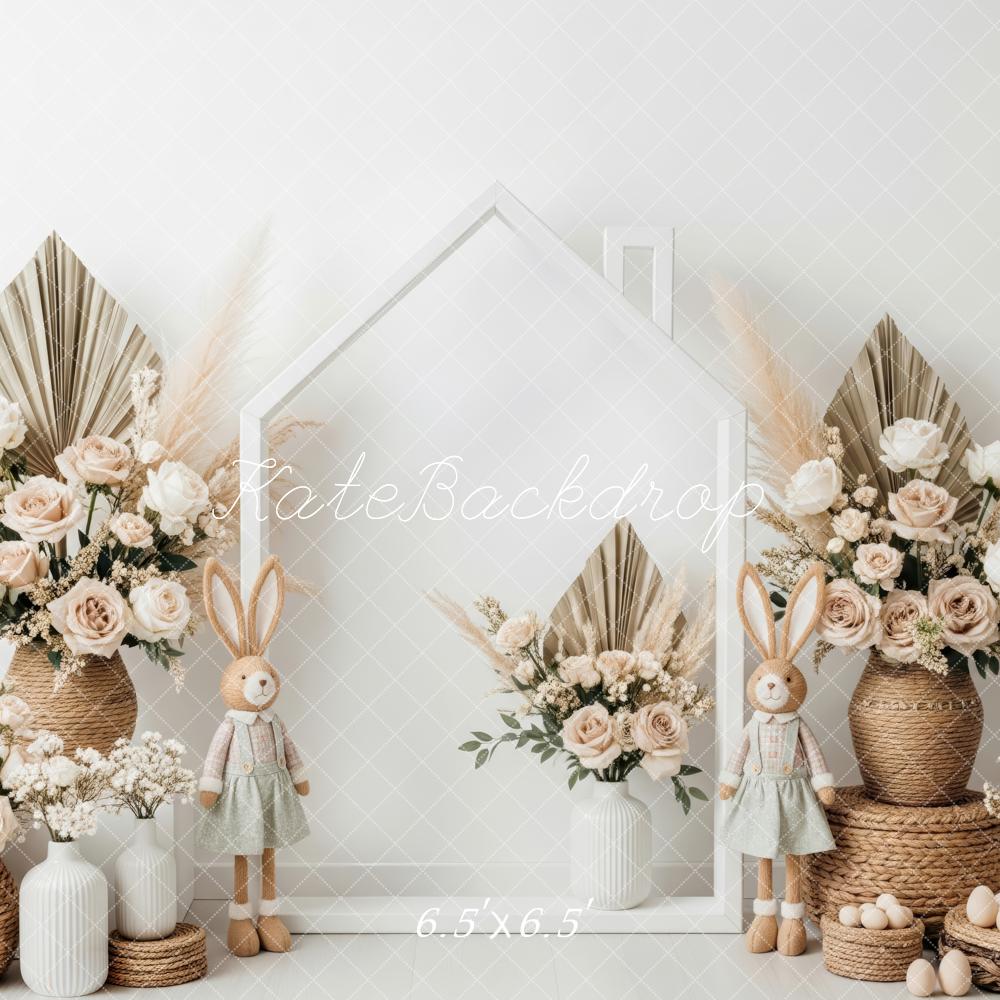 Kate Spring Bunny Neutral Flower Arch Backdrop Designed by Patty Roberts