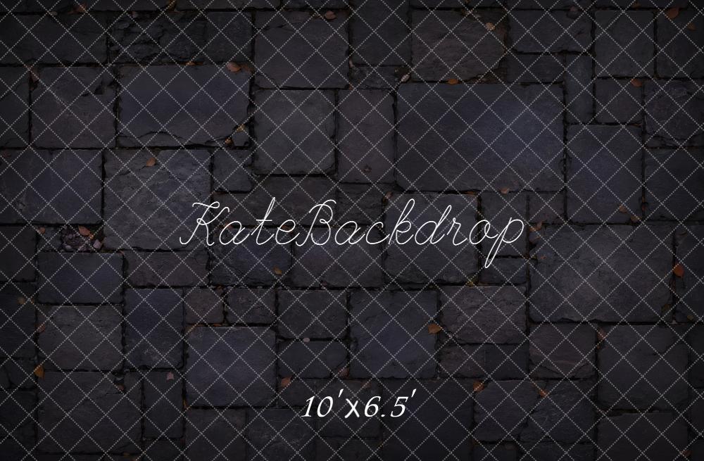 Kate Dark Cobblestone Floor Printed Backdrop Designed by Emetselch