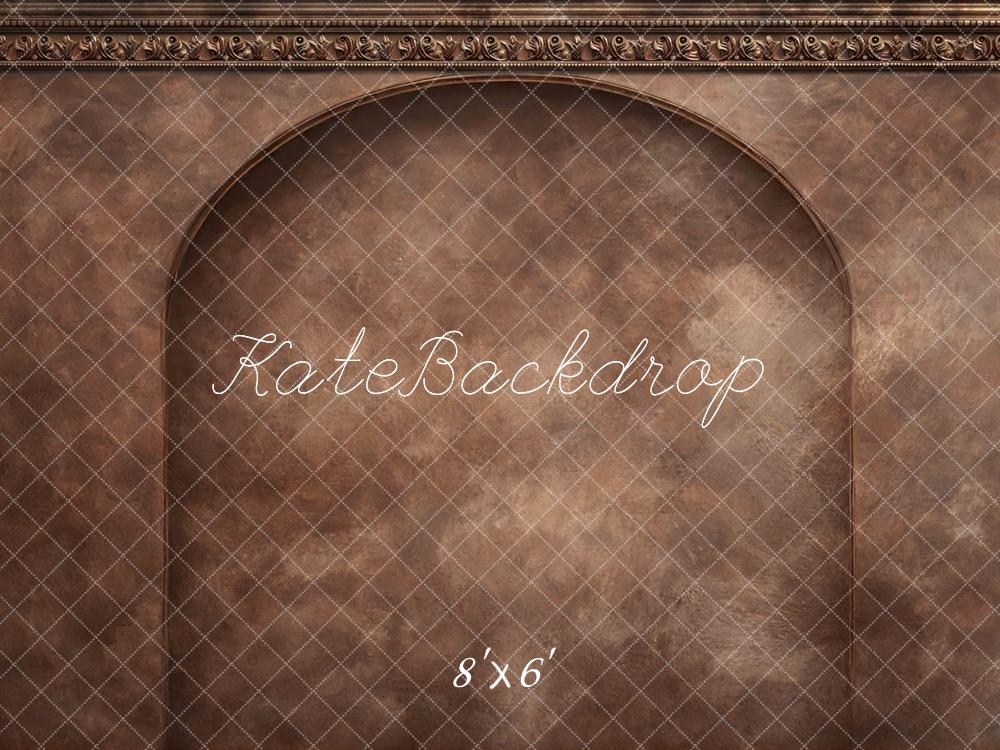 Kate Fine Art Brown Ornate Arch Wall Printed Backdrop Designed by Mini MakeBelieve