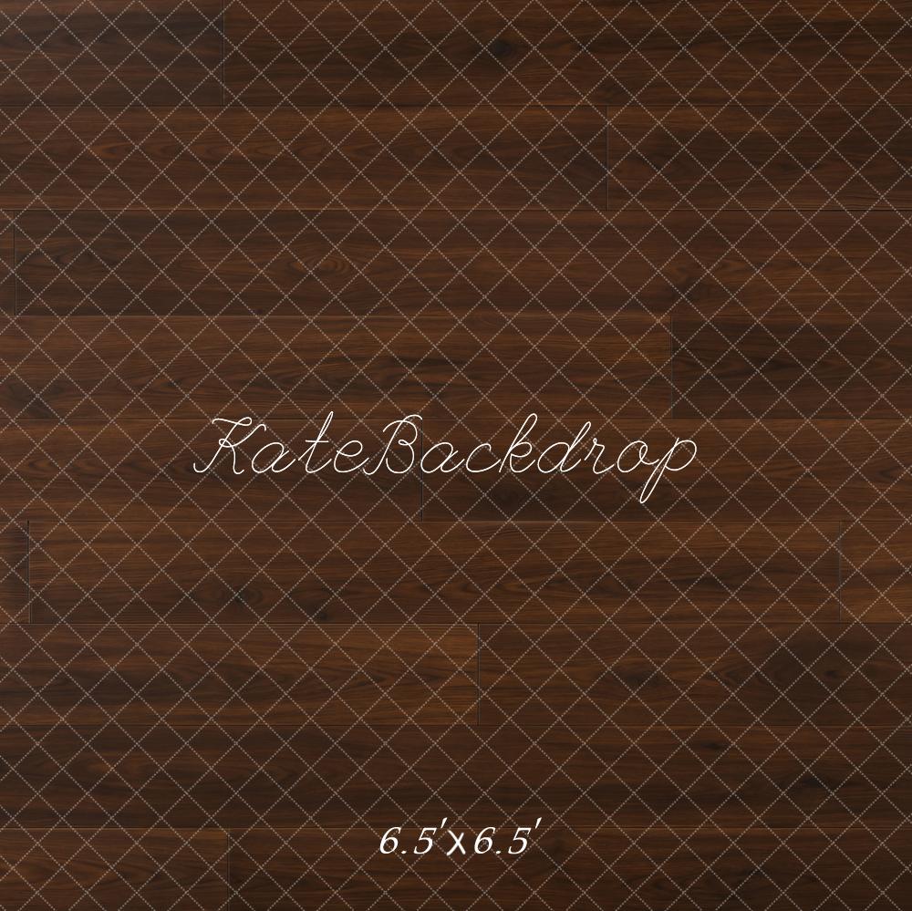 Kate Dark Brown Wood Floor Printed Backdrop Designed by Emetselch
