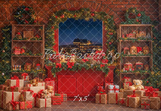 Kate Christmas Garland Window Shelves Gift Toys Printed Backdrop Designed by Emetselch