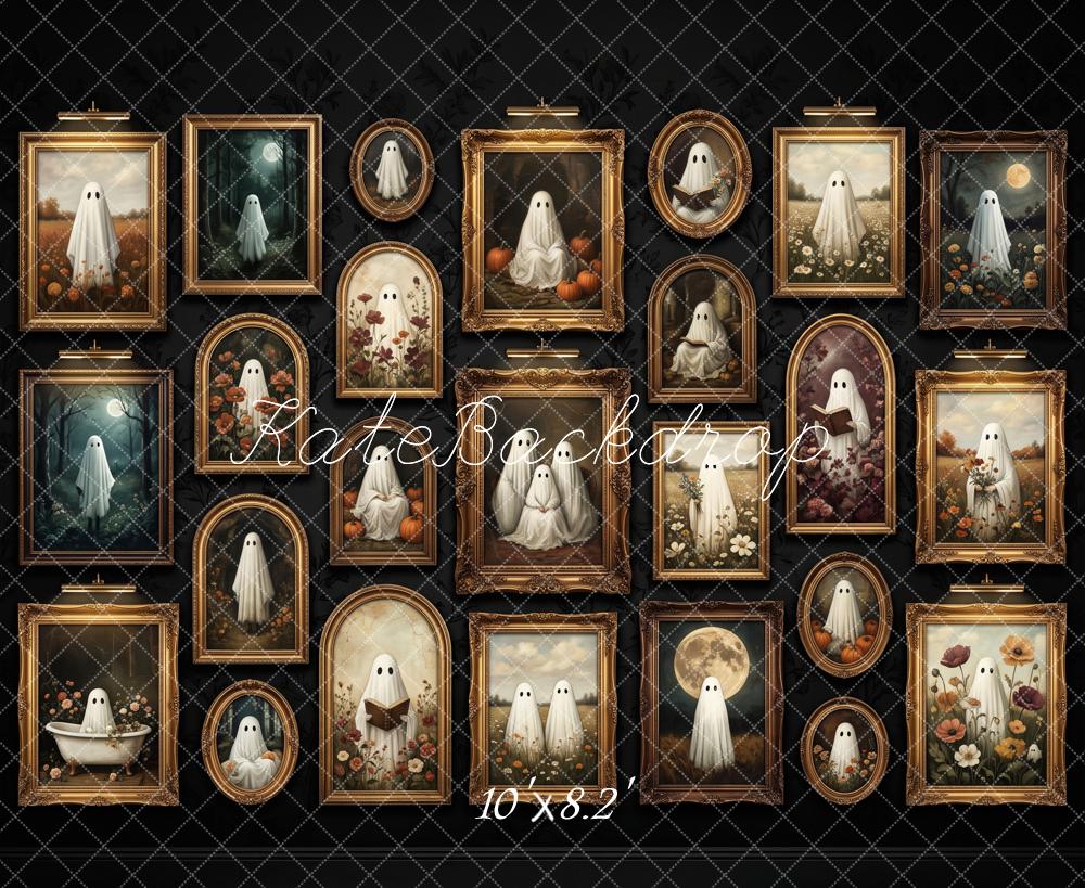 Kate Halloween Vintage Ghost Portrait Gallery Printed Backdrop Designed by Patty Roberts