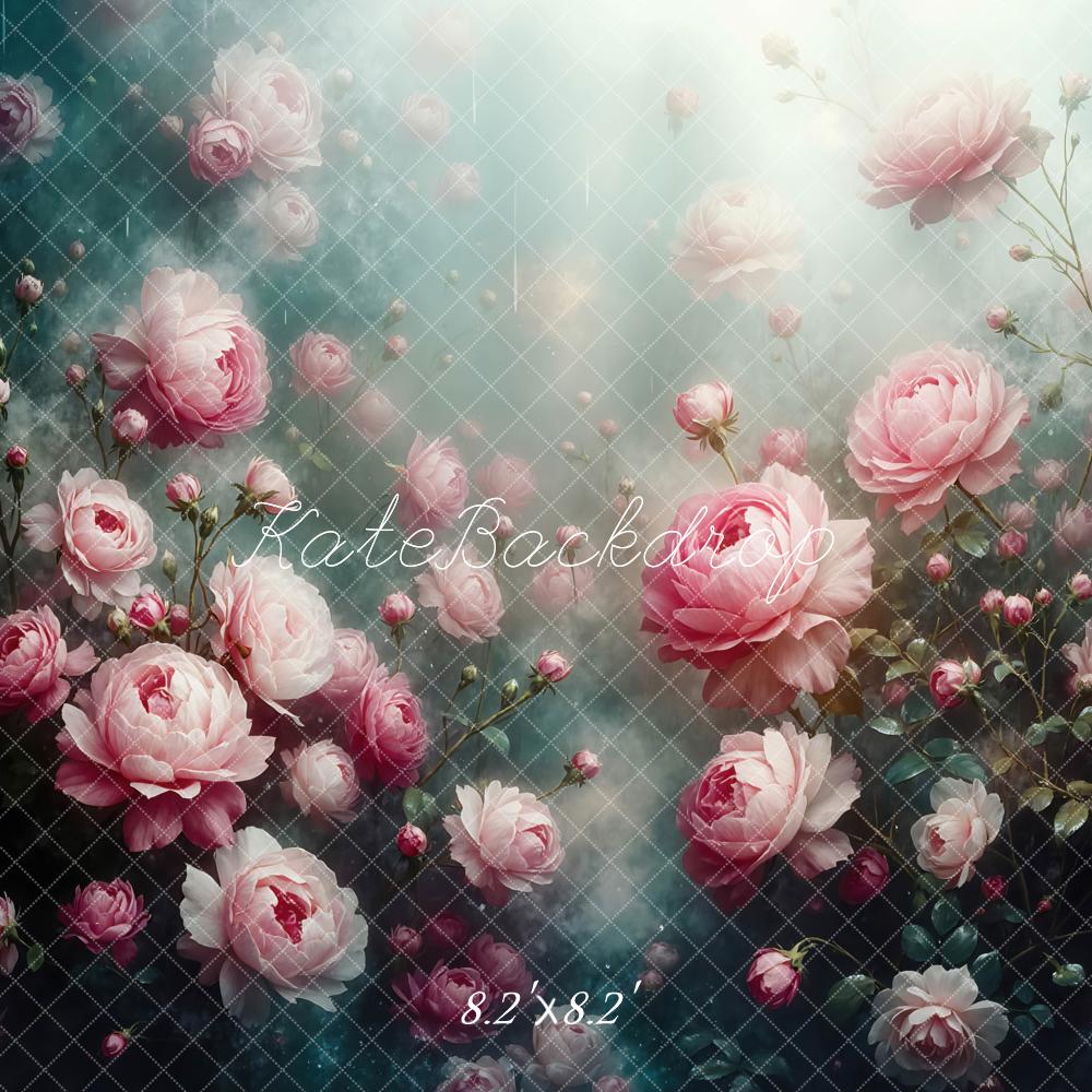 Kate Floral Pink Flower Garden Backdrop Designed by Mini MakeBelieve