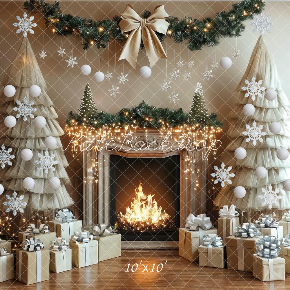 Árboles de Tul de Navidad para Chimenea Regalo Copos de Nieve Fondo Designed by Mini MakeBelieve