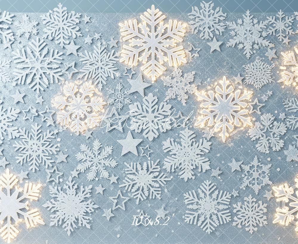 TEST Kate Winter Snowflake Stars Blue Backdrop Designed by Patty Roberts