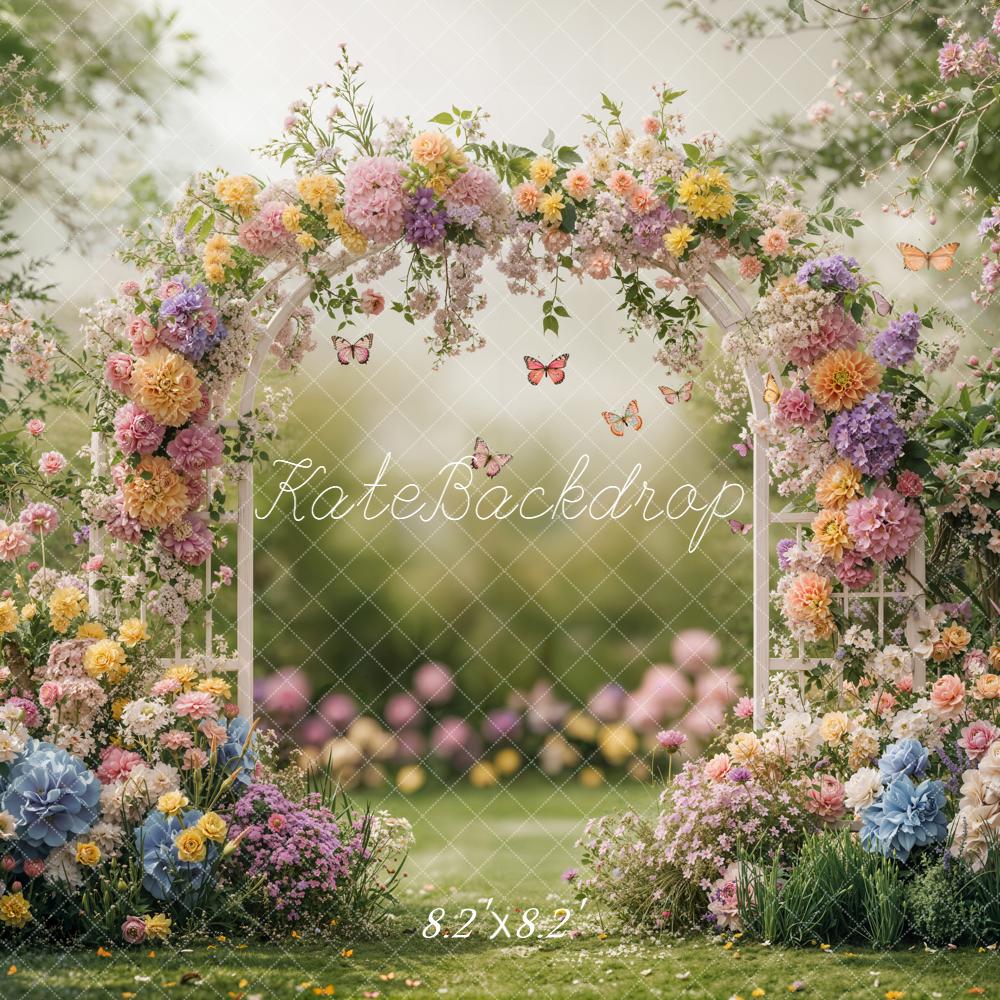 Kate Spring Flower Arch Garden Butterflies Backdrop Designed by Emetselch