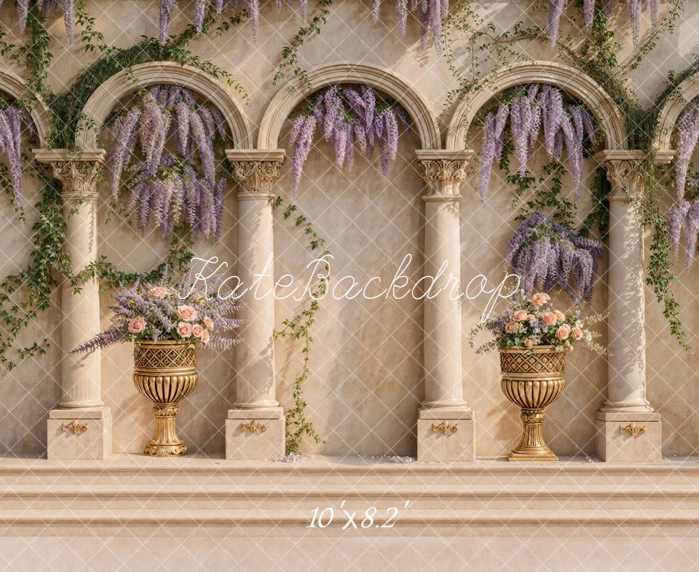 Kate Arches Columns Wisteria Flowers Backdrop Designed by Emetselch