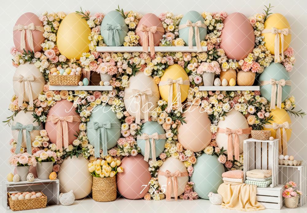 Kate Easter Bunny Pastel Eggs Flower Arch Backdrop Designed by Patty Roberts