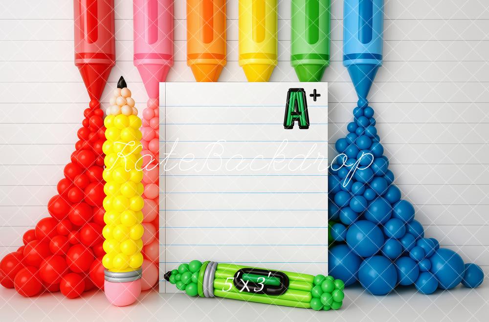Back to School A+ Krijt Kleurrijke Foto Achtergrond Designed by Patty Roberts