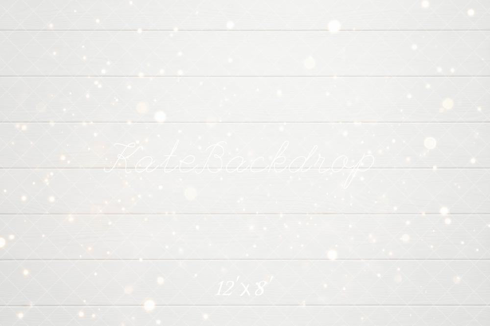 Kate White Wood Plank Bokeh Floor Backdrop Designed by Mini MakeBelieve