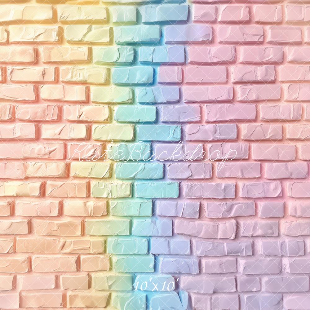 Rainbow Gradient Brick Foto Achtergrond Designed by Ashley Paul
